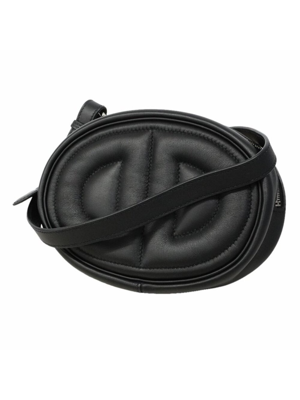 Hermes Shoulder Bag In The Loop Swift Black Silver